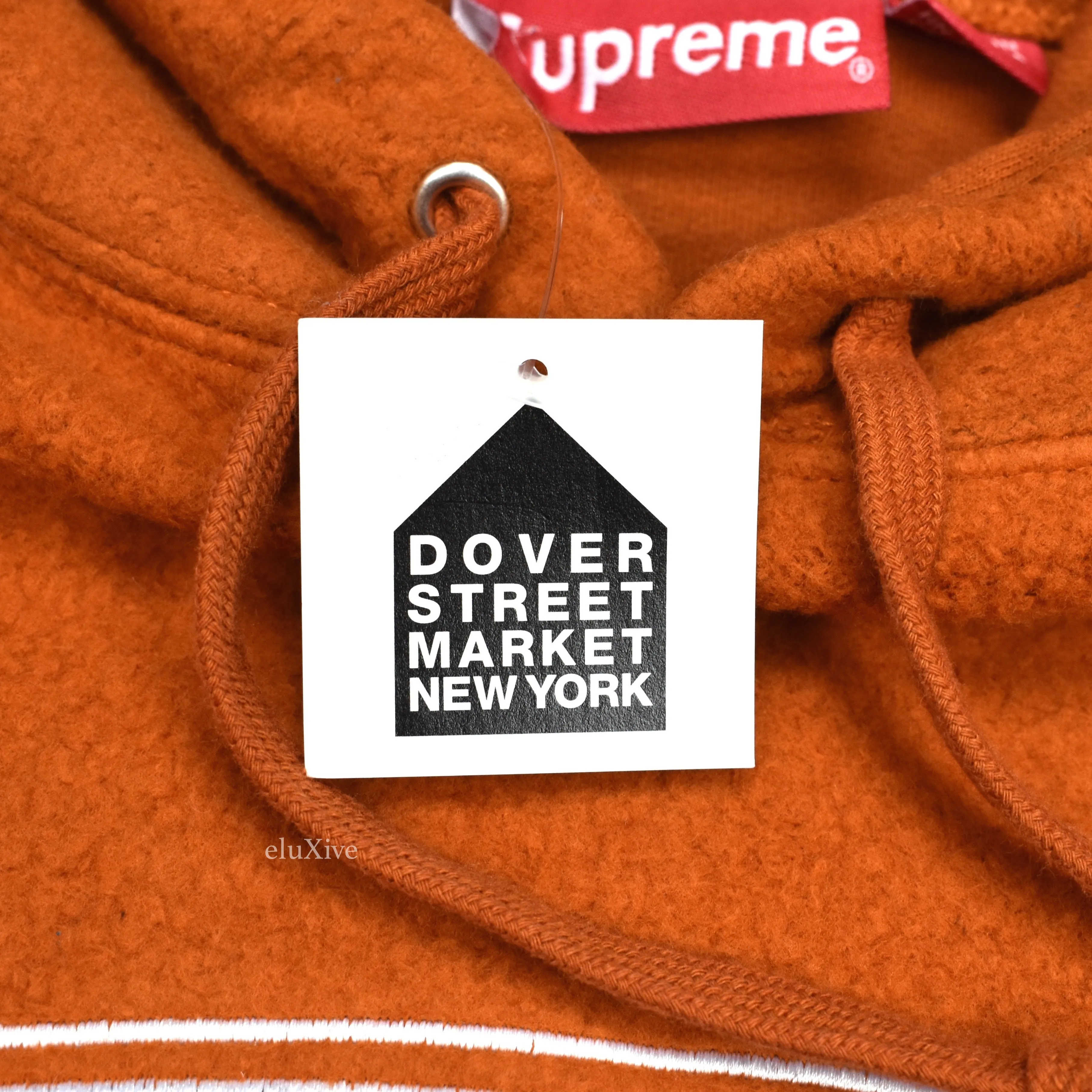Supreme - Rust Reverse Fleece Logo Hoodie