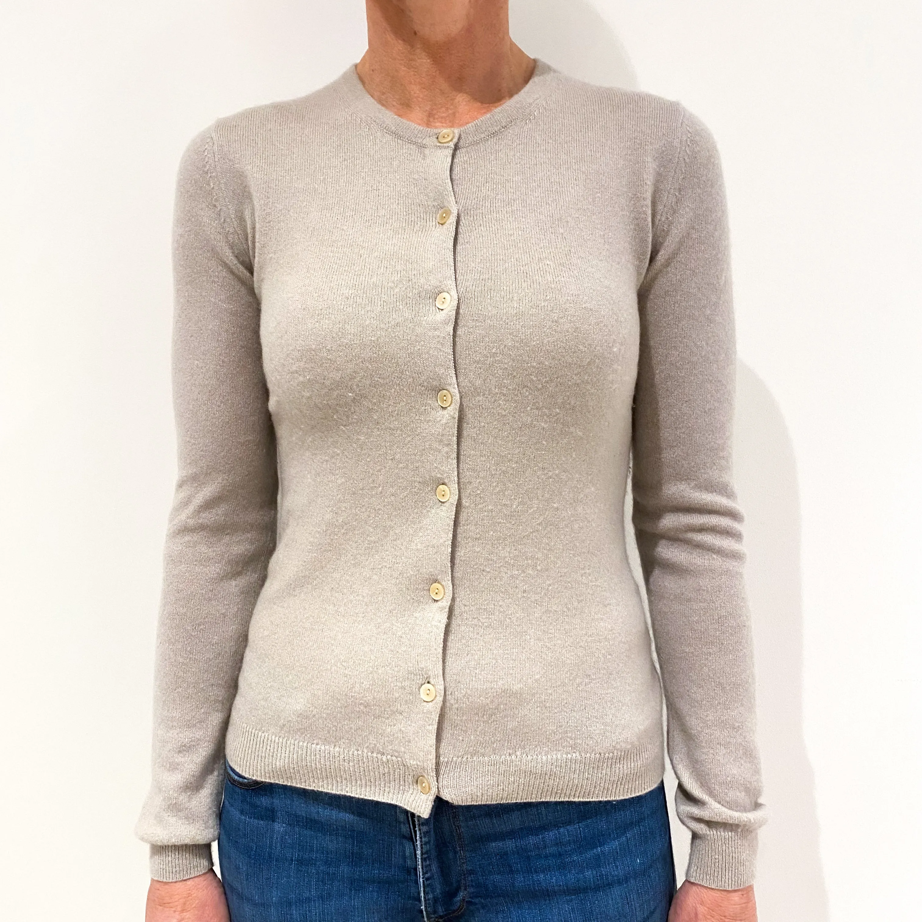 Taupe Cashmere Cardigan Small