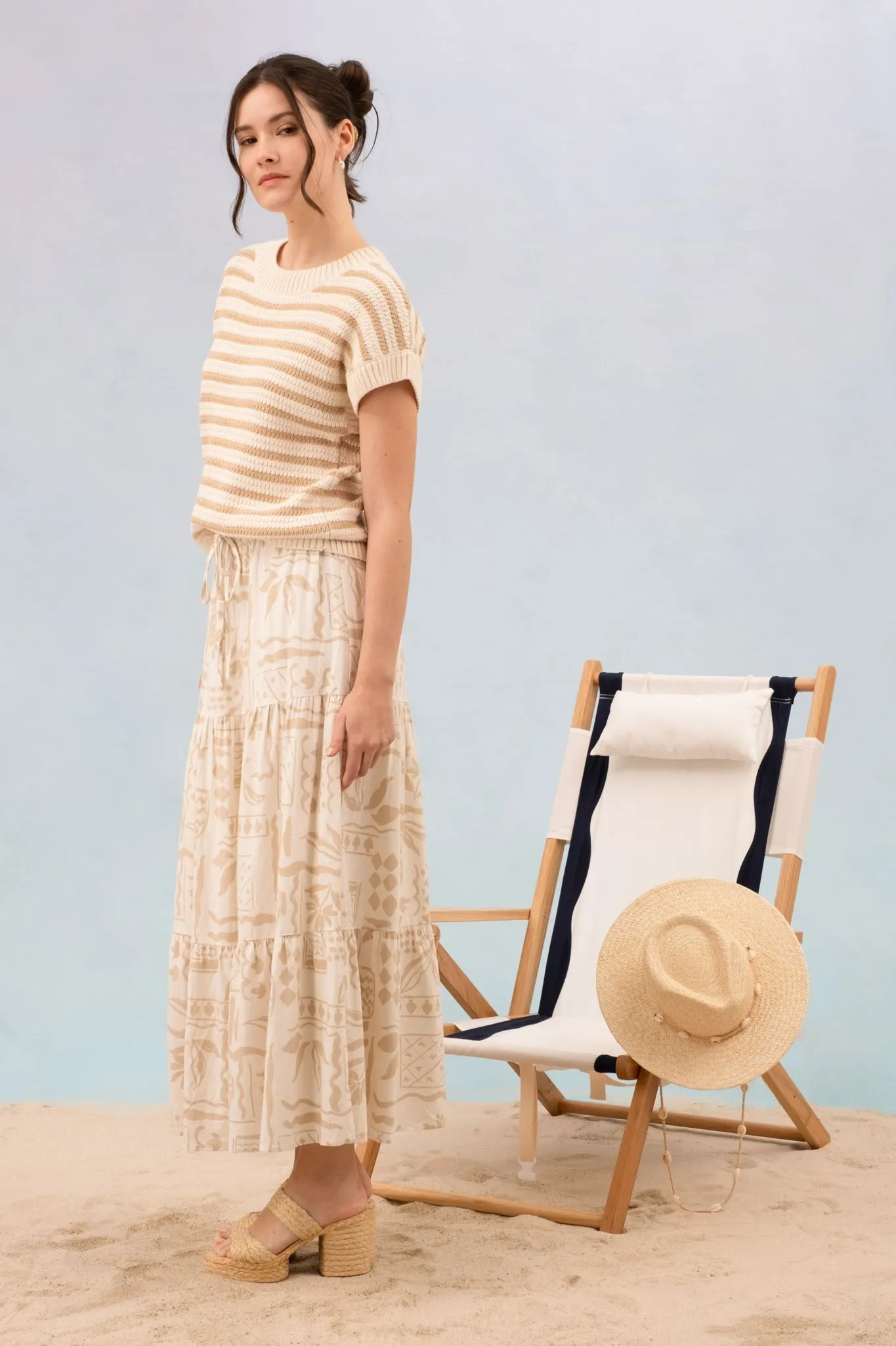 The Bay Khaki Stripe Pullover
