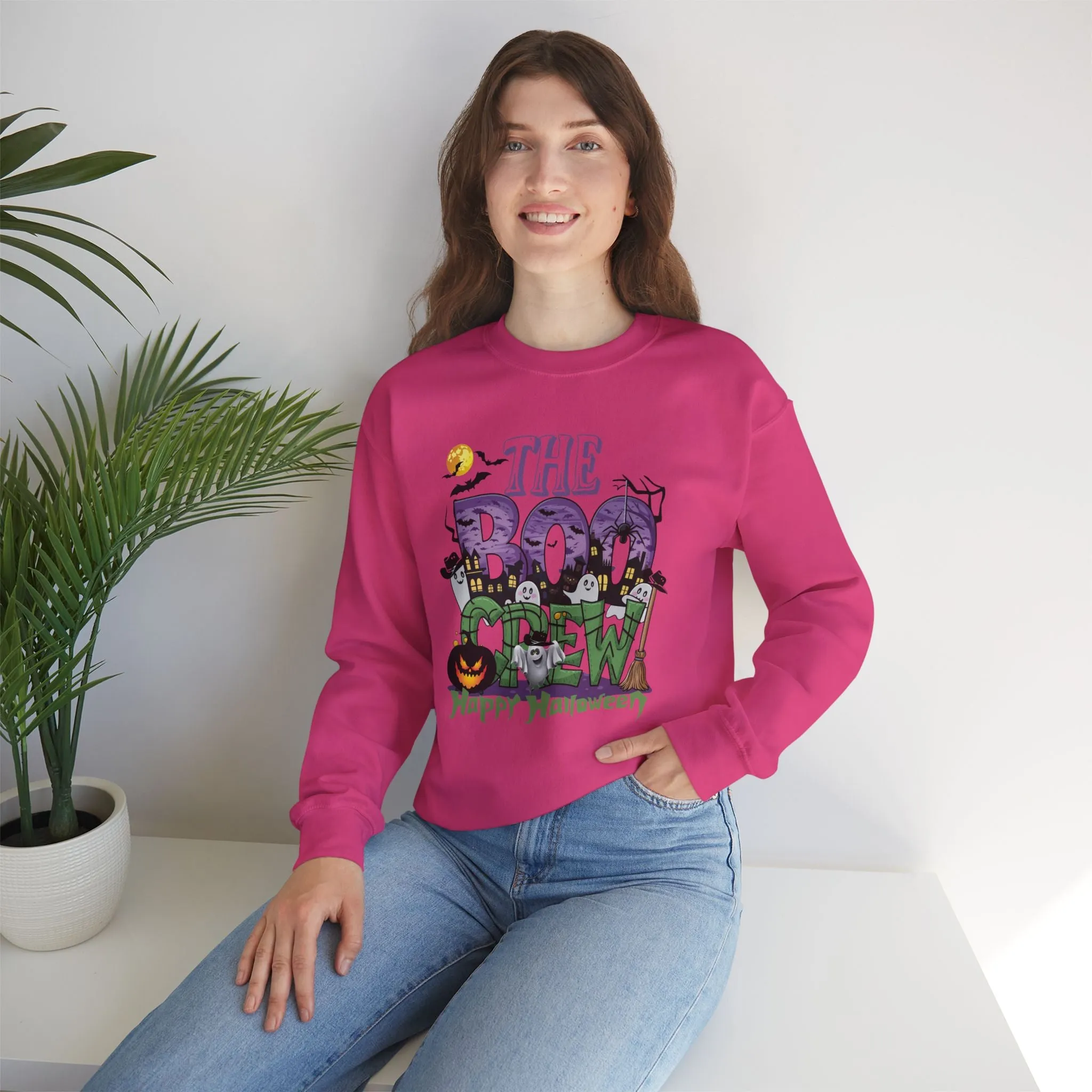 The Boo Crew Halloween Sweatshirt, Happy Halloween Sweatshirt - Unisex Heavy Blend Crewneck, Halloween Sweatshirt, Cute Spooky Ghost sweatshirt.