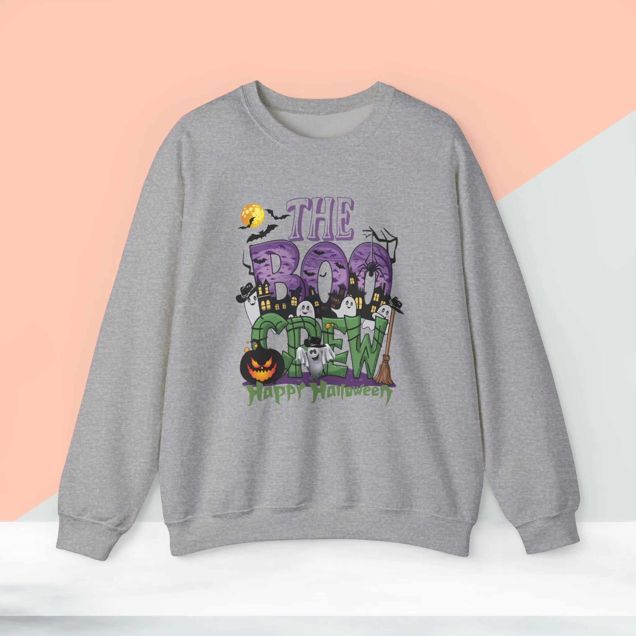 The Boo Crew Halloween Sweatshirt, Happy Halloween Sweatshirt - Unisex Heavy Blend Crewneck, Halloween Sweatshirt, Cute Spooky Ghost sweatshirt.