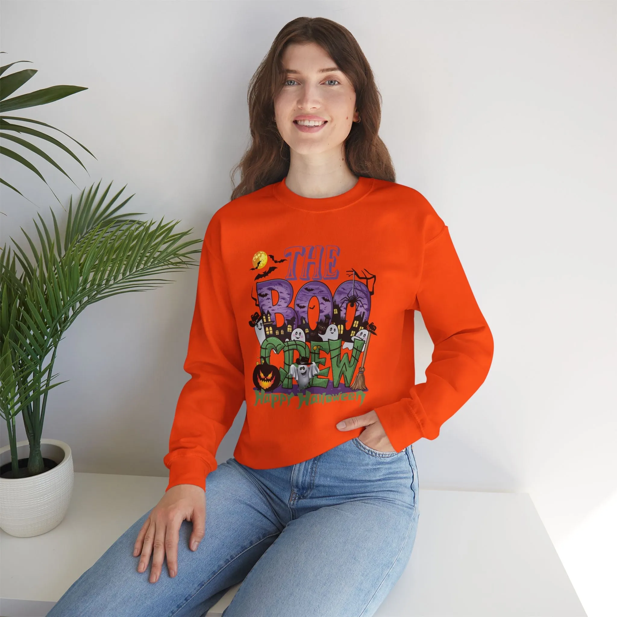 The Boo Crew Halloween Sweatshirt, Happy Halloween Sweatshirt - Unisex Heavy Blend Crewneck, Halloween Sweatshirt, Cute Spooky Ghost sweatshirt.