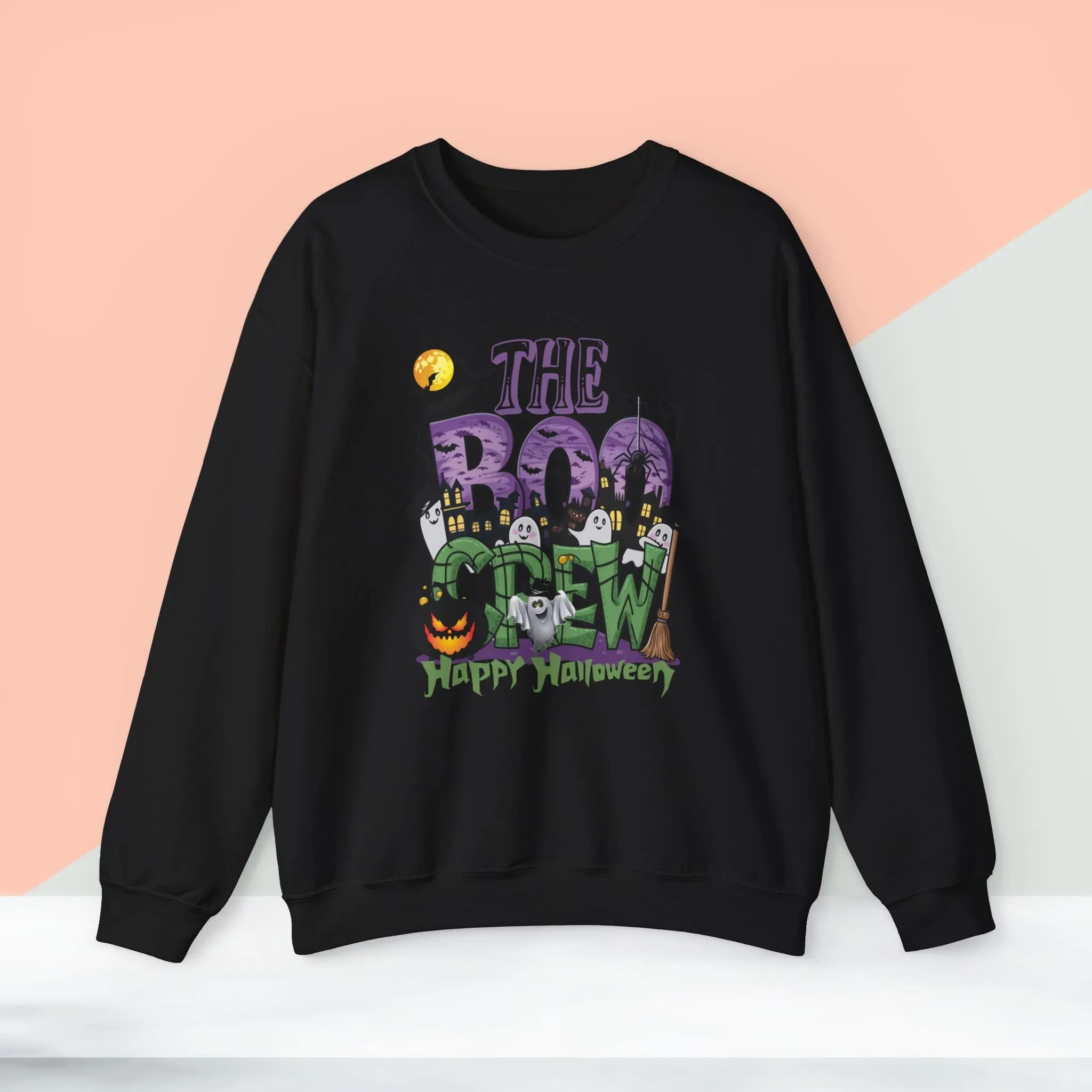 The Boo Crew Halloween Sweatshirt, Happy Halloween Sweatshirt - Unisex Heavy Blend Crewneck, Halloween Sweatshirt, Cute Spooky Ghost sweatshirt.