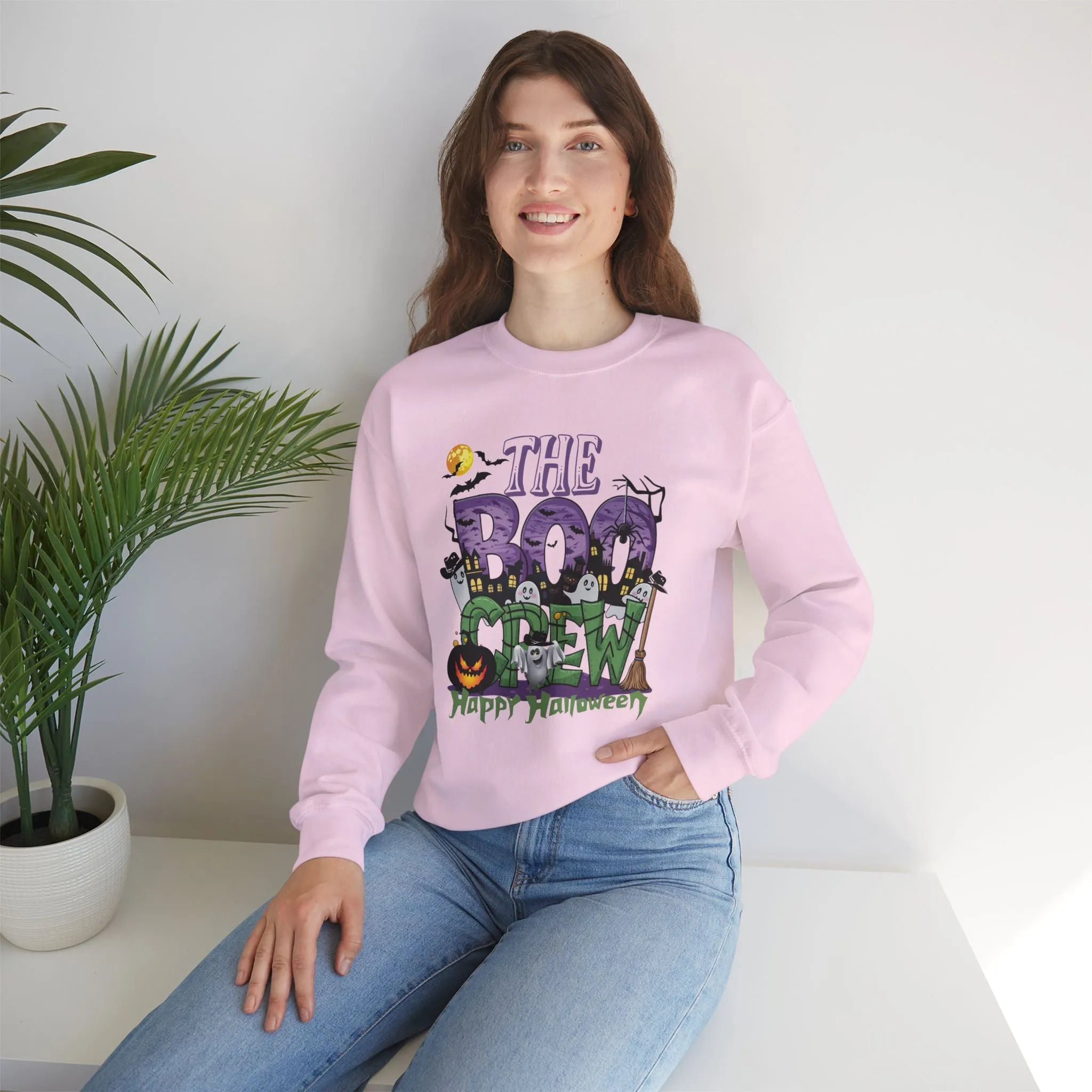 The Boo Crew Halloween Sweatshirt, Happy Halloween Sweatshirt - Unisex Heavy Blend Crewneck, Halloween Sweatshirt, Cute Spooky Ghost sweatshirt.