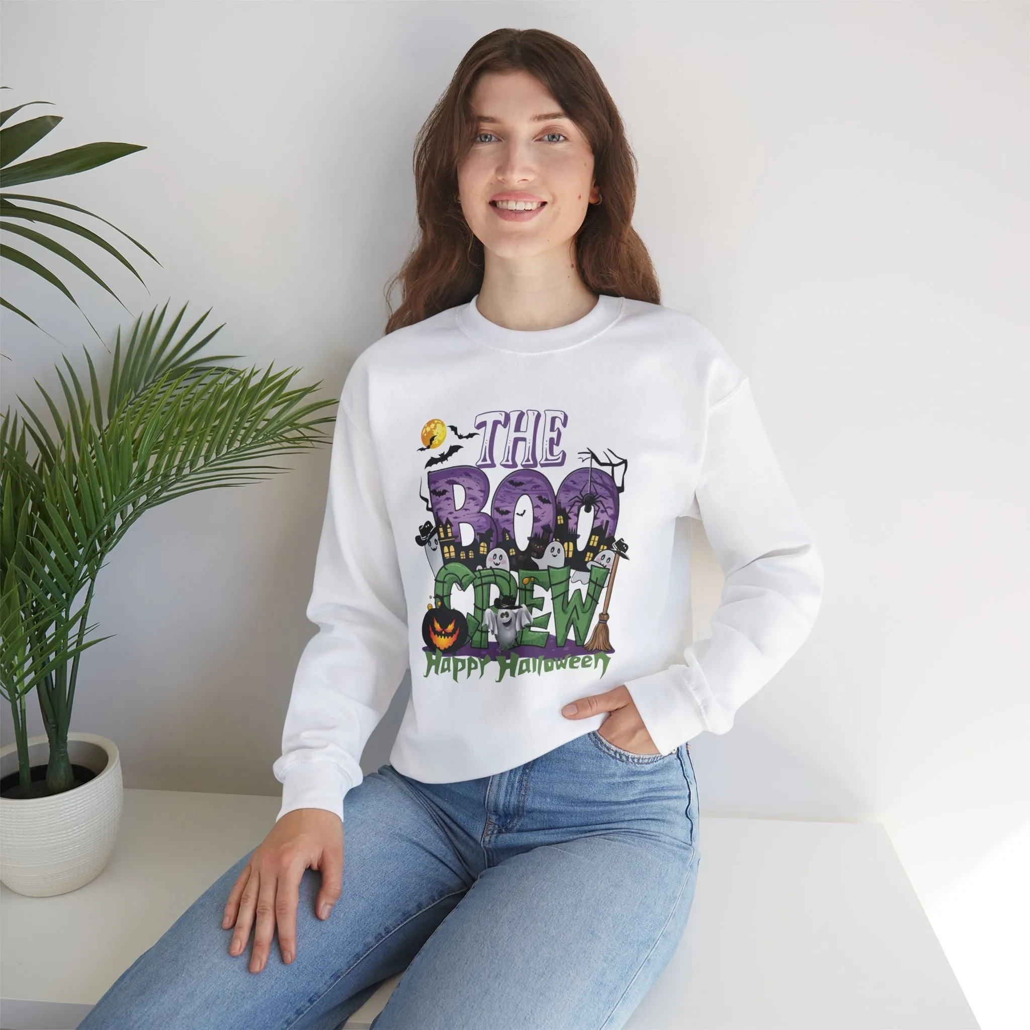 The Boo Crew Halloween Sweatshirt, Happy Halloween Sweatshirt - Unisex Heavy Blend Crewneck, Halloween Sweatshirt, Cute Spooky Ghost sweatshirt.
