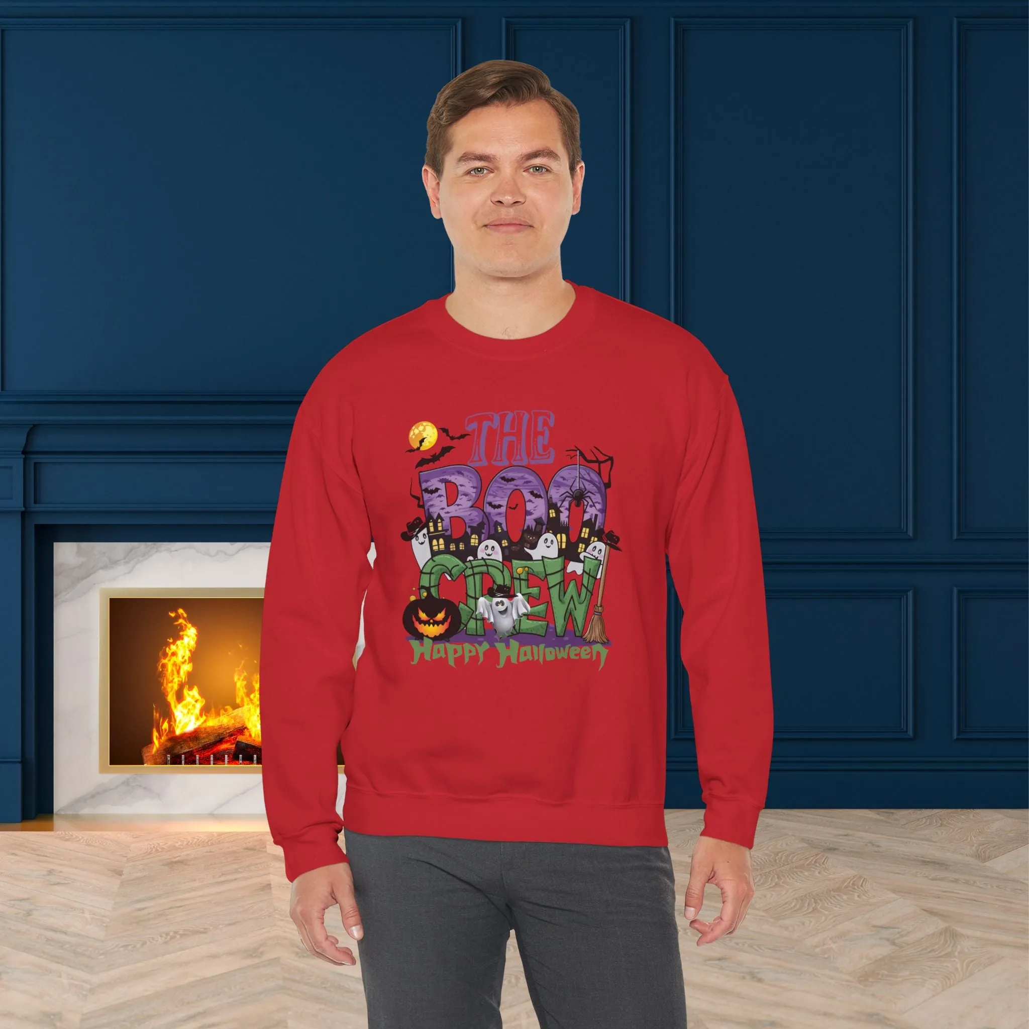 The Boo Crew Halloween Sweatshirt, Happy Halloween Sweatshirt - Unisex Heavy Blend Crewneck, Halloween Sweatshirt, Cute Spooky Ghost sweatshirt.