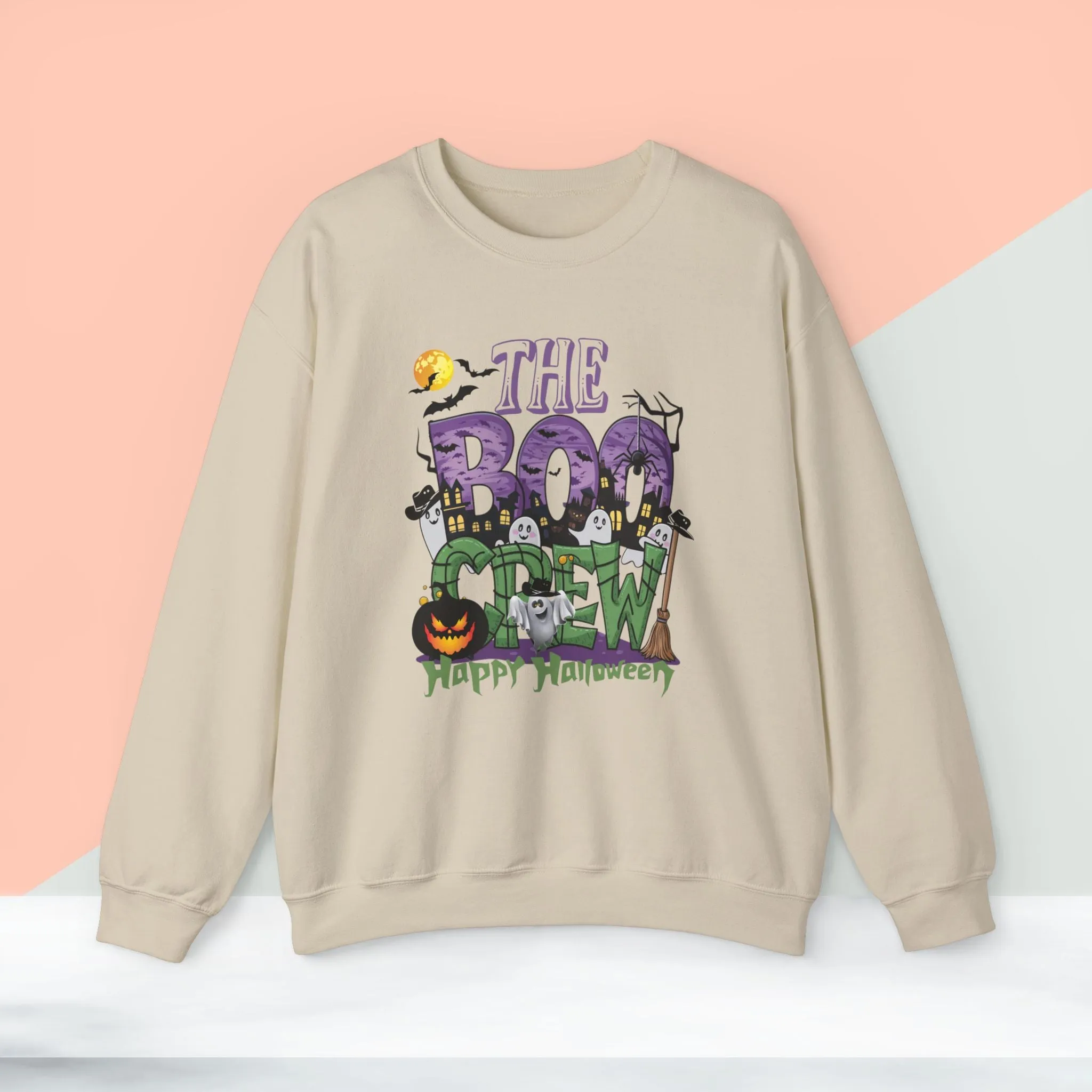 The Boo Crew Halloween Sweatshirt, Happy Halloween Sweatshirt - Unisex Heavy Blend Crewneck, Halloween Sweatshirt, Cute Spooky Ghost sweatshirt.