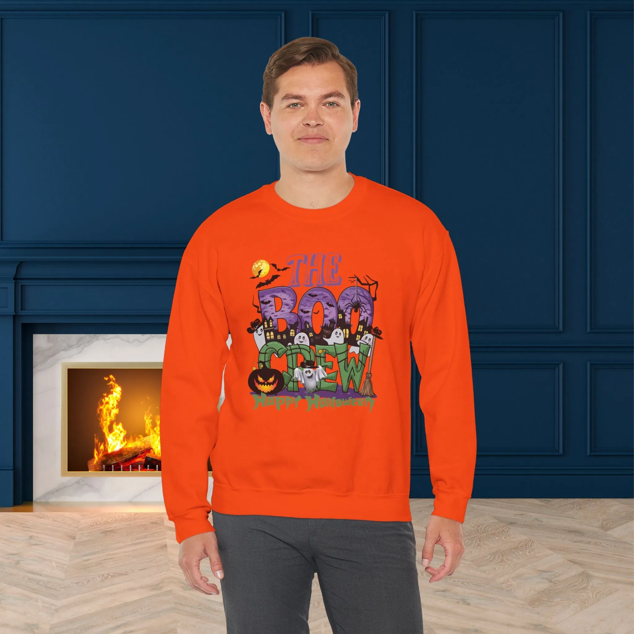 The Boo Crew Halloween Sweatshirt, Happy Halloween Sweatshirt - Unisex Heavy Blend Crewneck, Halloween Sweatshirt, Cute Spooky Ghost sweatshirt.