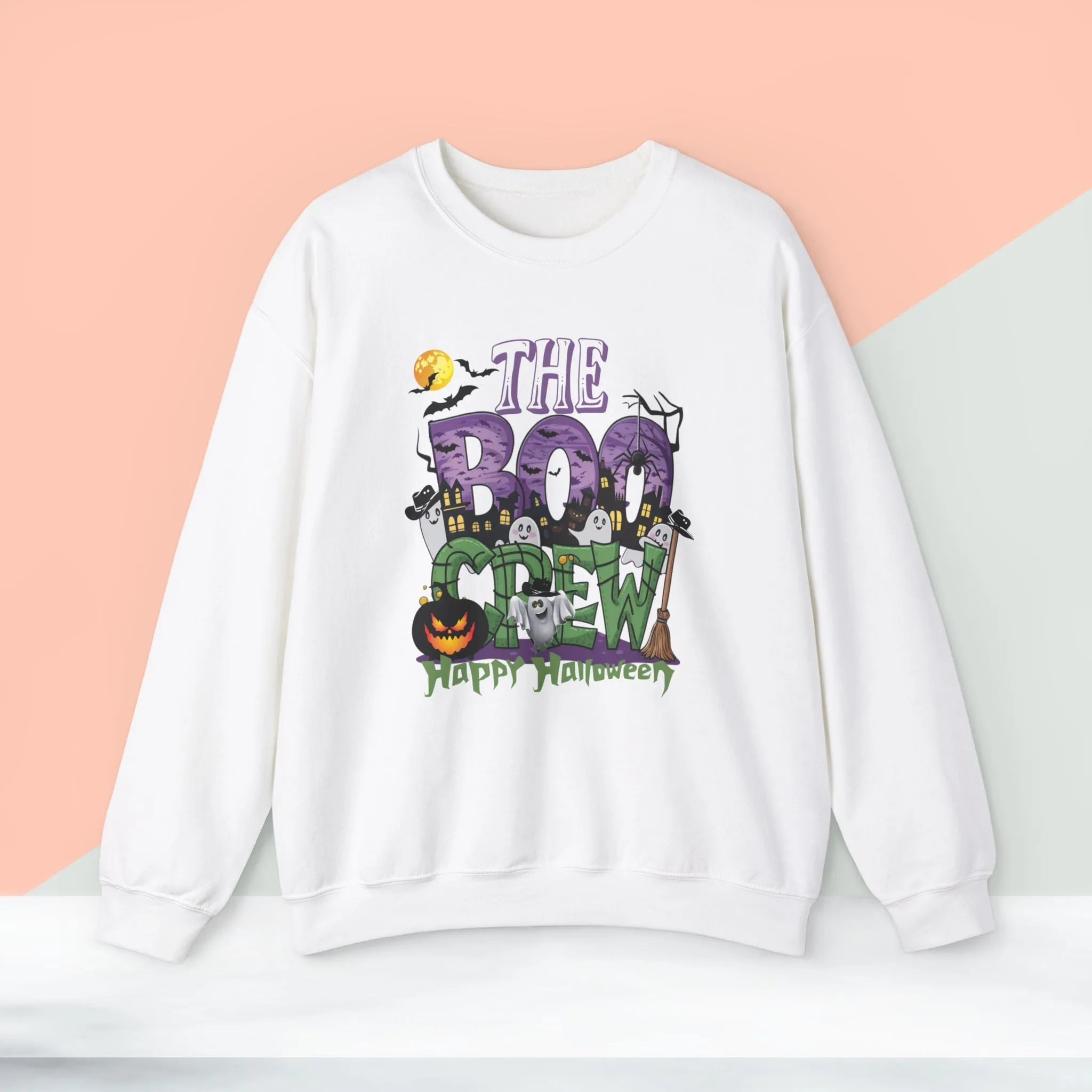 The Boo Crew Halloween Sweatshirt, Happy Halloween Sweatshirt - Unisex Heavy Blend Crewneck, Halloween Sweatshirt, Cute Spooky Ghost sweatshirt.
