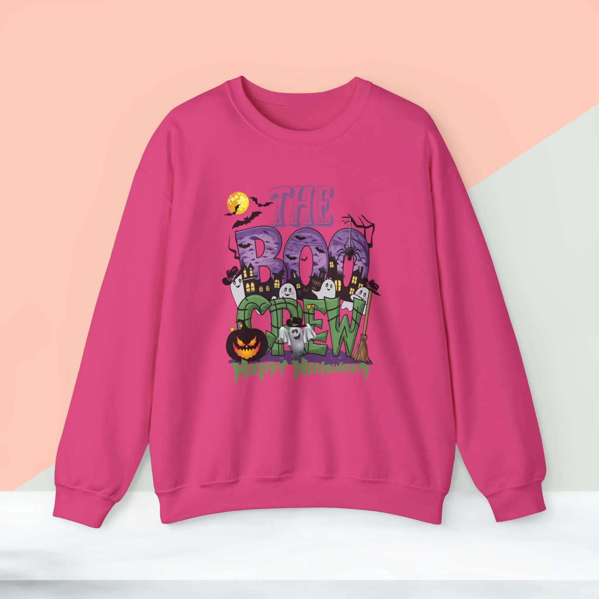 The Boo Crew Halloween Sweatshirt, Happy Halloween Sweatshirt - Unisex Heavy Blend Crewneck, Halloween Sweatshirt, Cute Spooky Ghost sweatshirt.