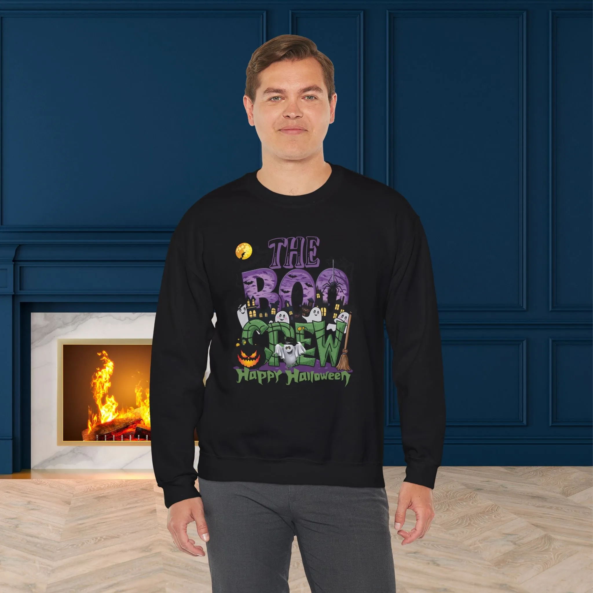 The Boo Crew Halloween Sweatshirt, Happy Halloween Sweatshirt - Unisex Heavy Blend Crewneck, Halloween Sweatshirt, Cute Spooky Ghost sweatshirt.