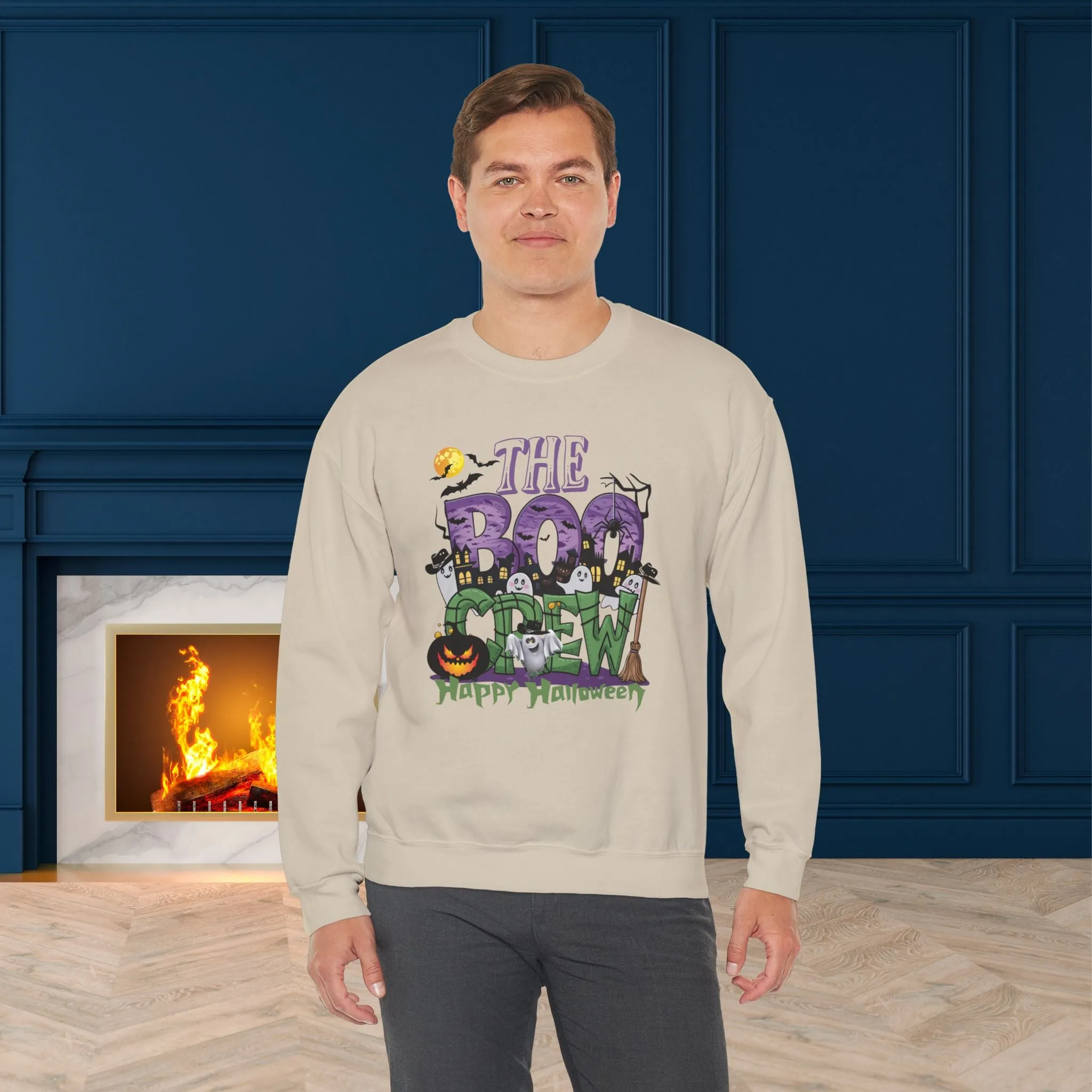 The Boo Crew Halloween Sweatshirt, Happy Halloween Sweatshirt - Unisex Heavy Blend Crewneck, Halloween Sweatshirt, Cute Spooky Ghost sweatshirt.