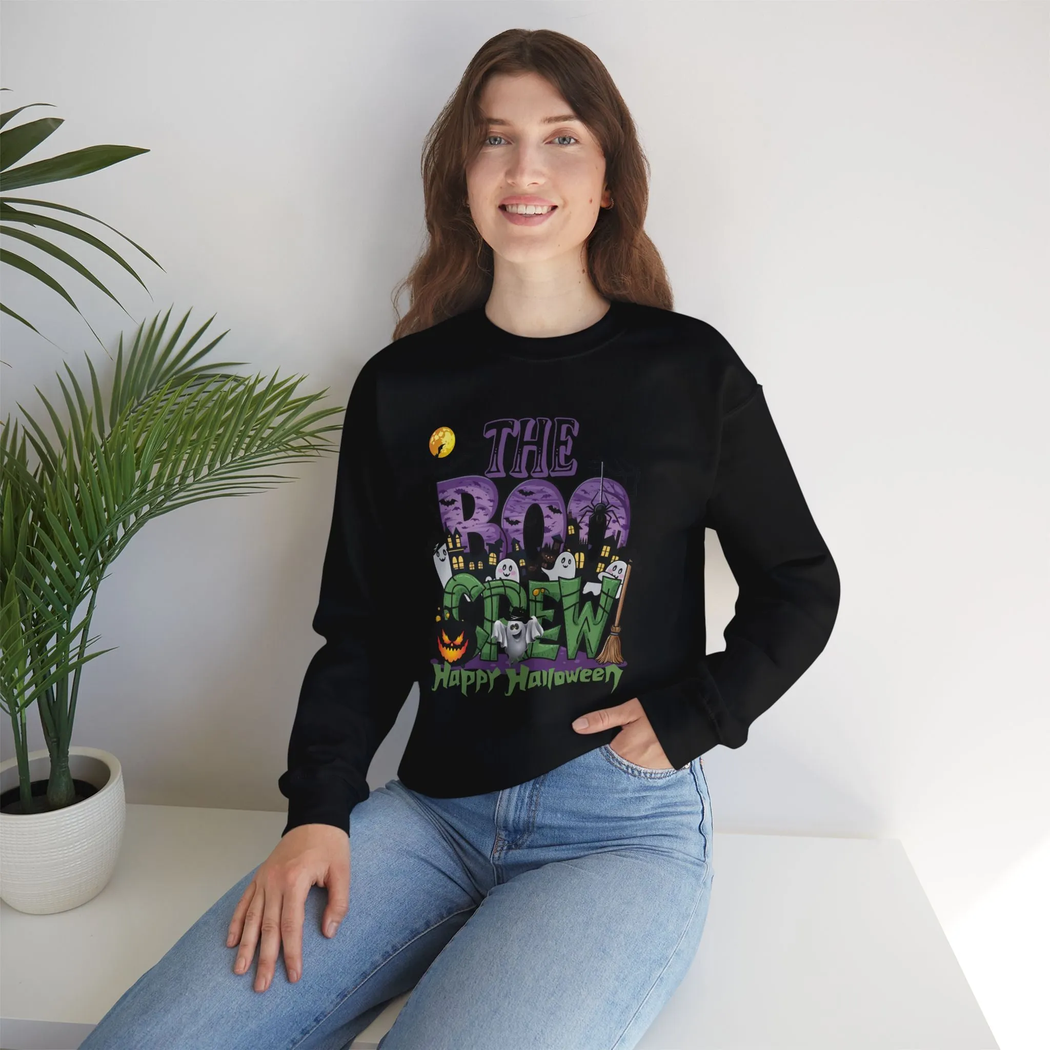 The Boo Crew Halloween Sweatshirt, Happy Halloween Sweatshirt - Unisex Heavy Blend Crewneck, Halloween Sweatshirt, Cute Spooky Ghost sweatshirt.