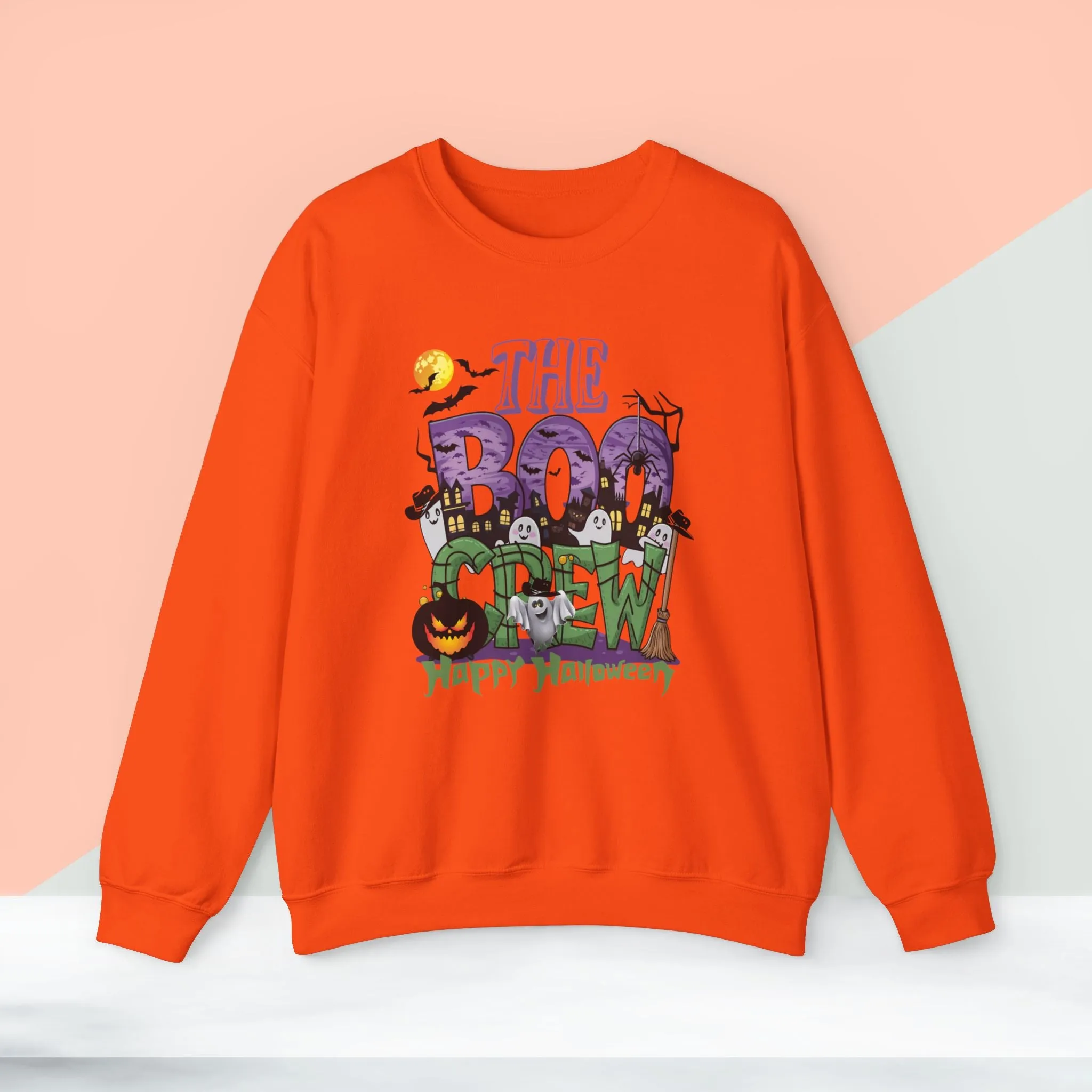 The Boo Crew Halloween Sweatshirt, Happy Halloween Sweatshirt - Unisex Heavy Blend Crewneck, Halloween Sweatshirt, Cute Spooky Ghost sweatshirt.