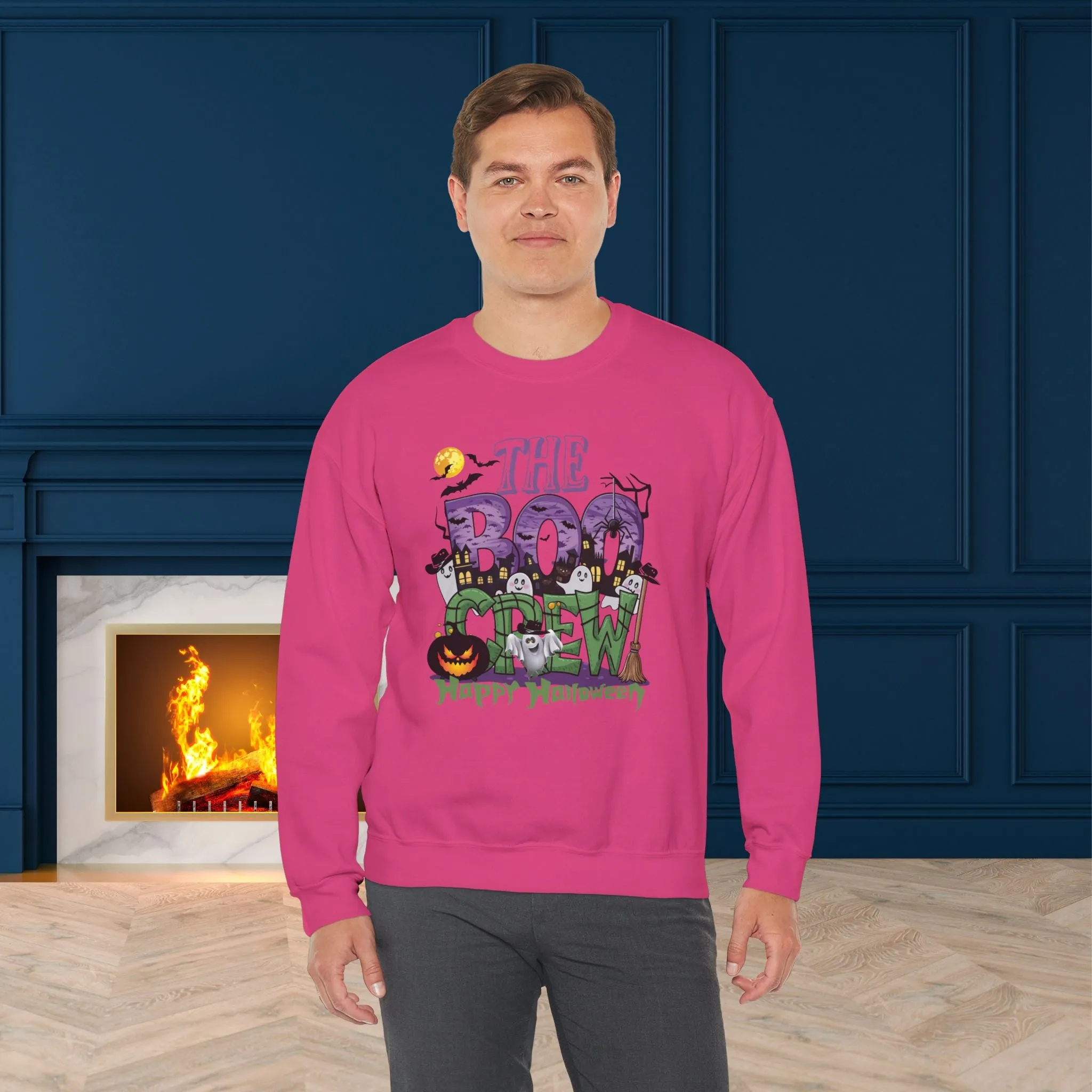 The Boo Crew Halloween Sweatshirt, Happy Halloween Sweatshirt - Unisex Heavy Blend Crewneck, Halloween Sweatshirt, Cute Spooky Ghost sweatshirt.