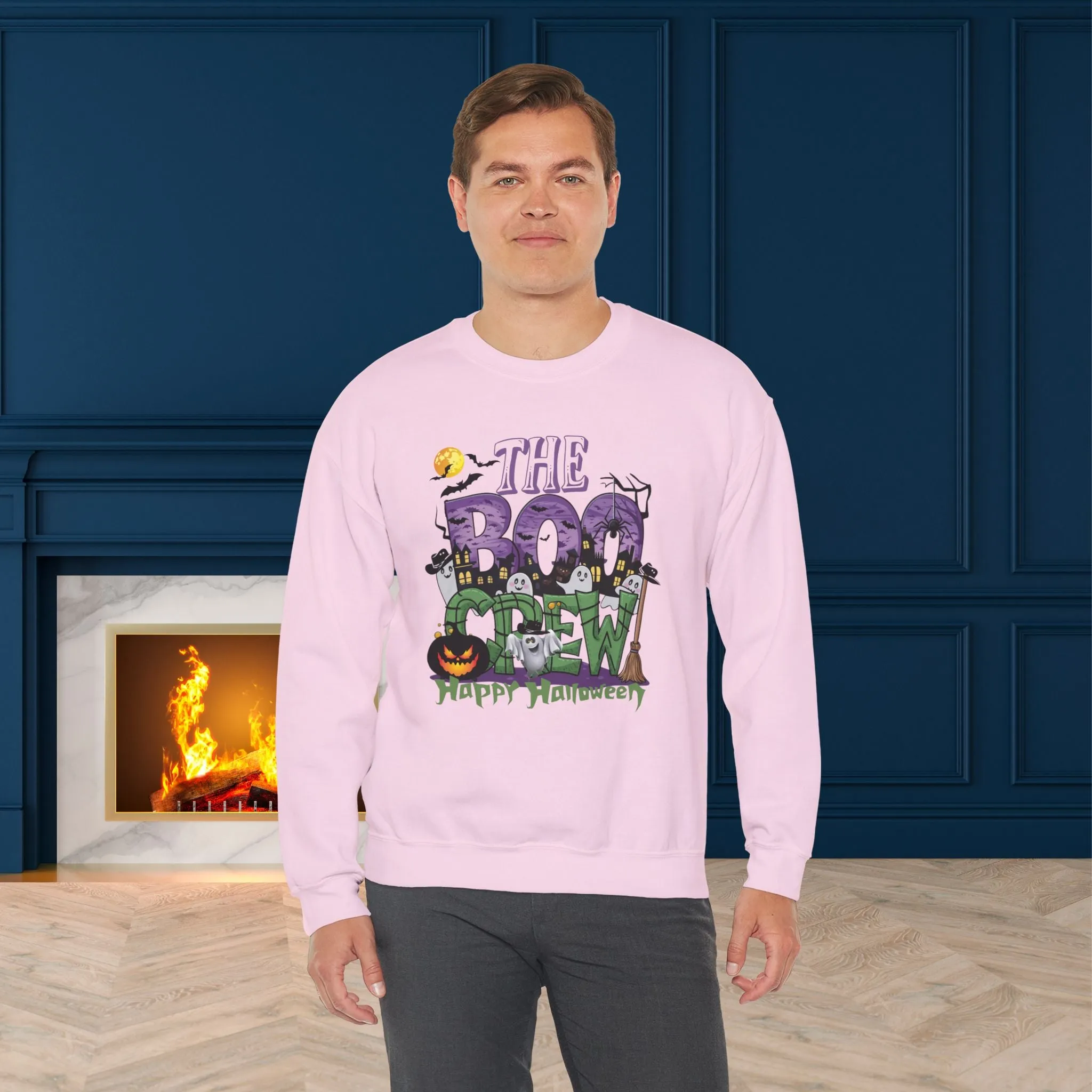 The Boo Crew Halloween Sweatshirt, Happy Halloween Sweatshirt - Unisex Heavy Blend Crewneck, Halloween Sweatshirt, Cute Spooky Ghost sweatshirt.