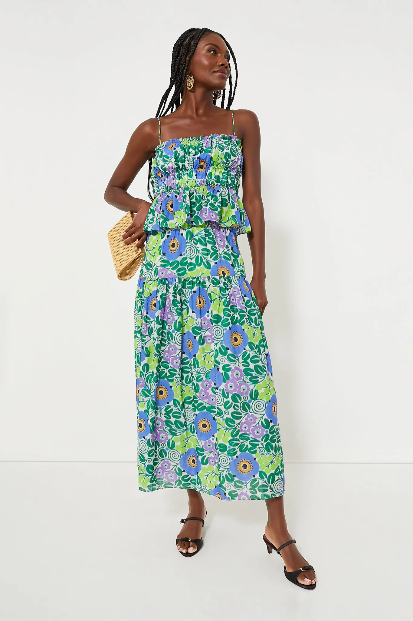 Wisteria Aura Blossom Midi Skirt