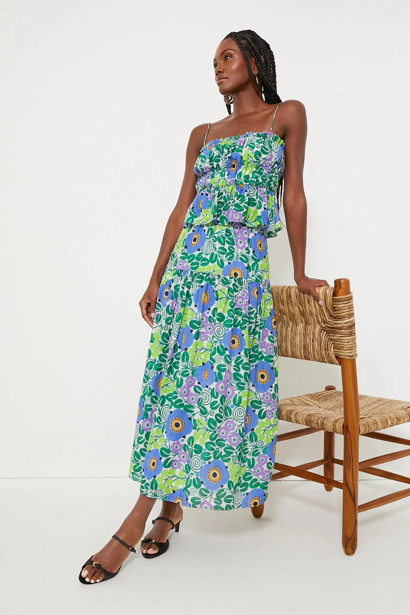 Wisteria Aura Blossom Midi Skirt