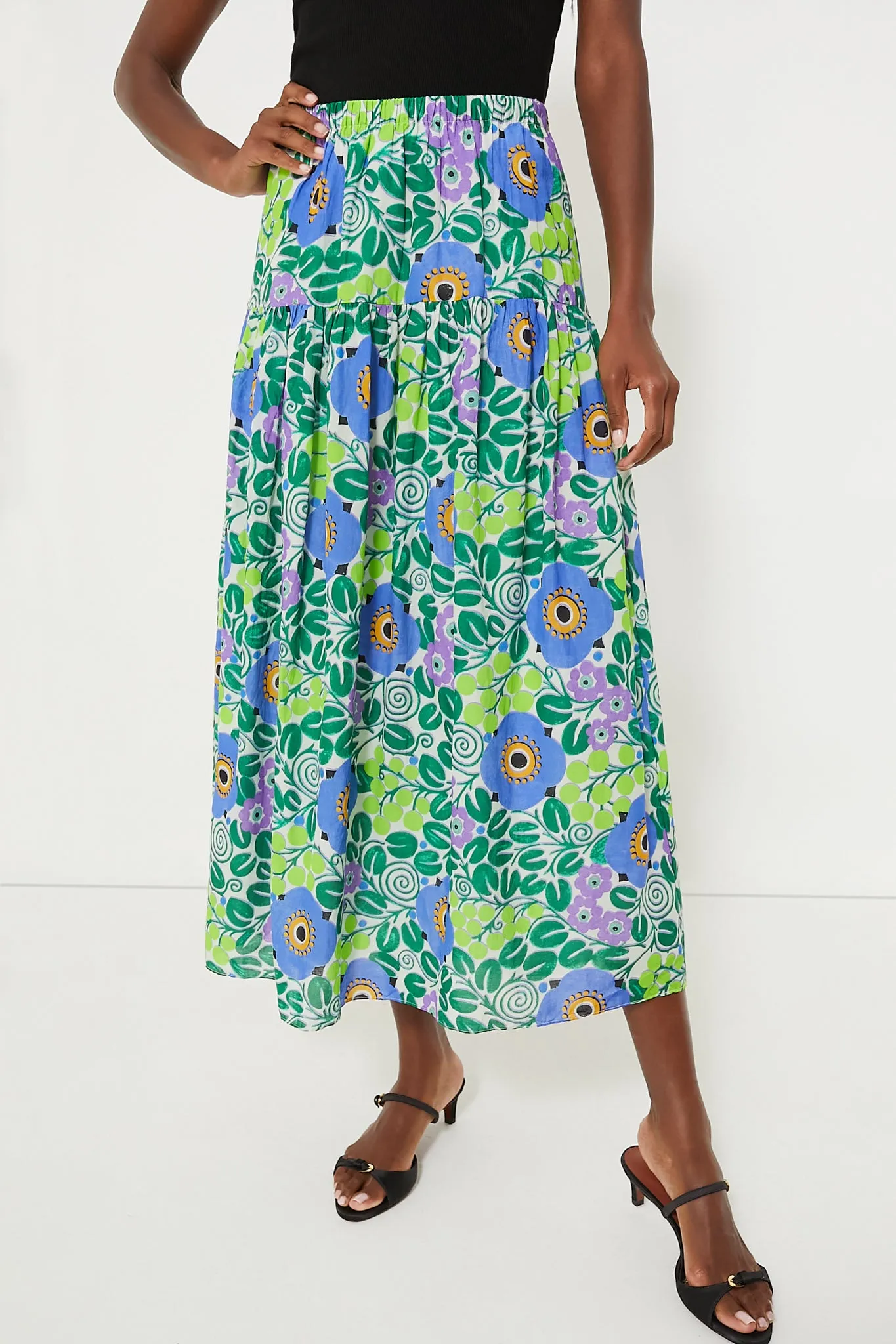 Wisteria Aura Blossom Midi Skirt